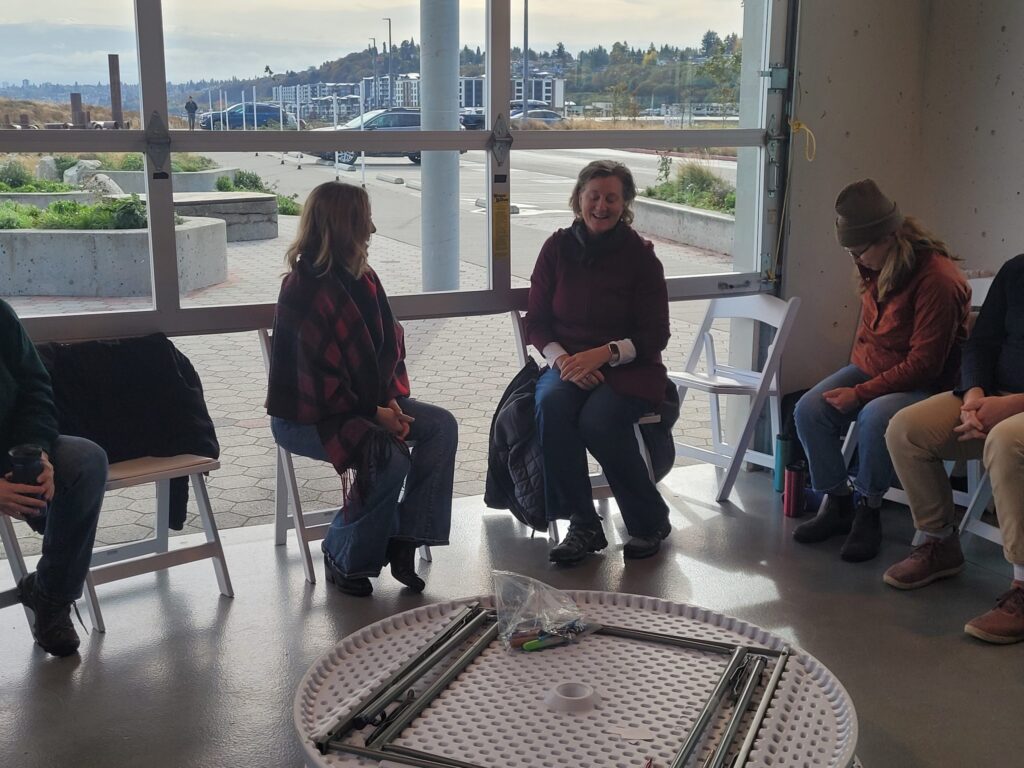 Speaker in team meeting