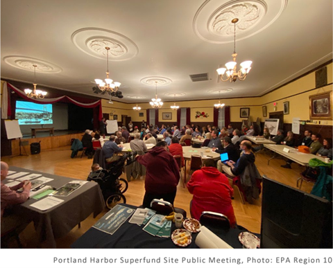 Lecture in a ballroom