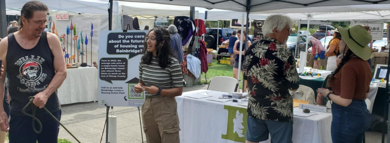 Outdoor booths set up for teaching